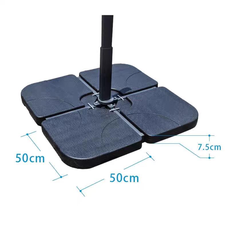 Modern Design 50L x 50W x 7.5Hcm Plastic Umbrella Base Stand with Water or Sand Filled