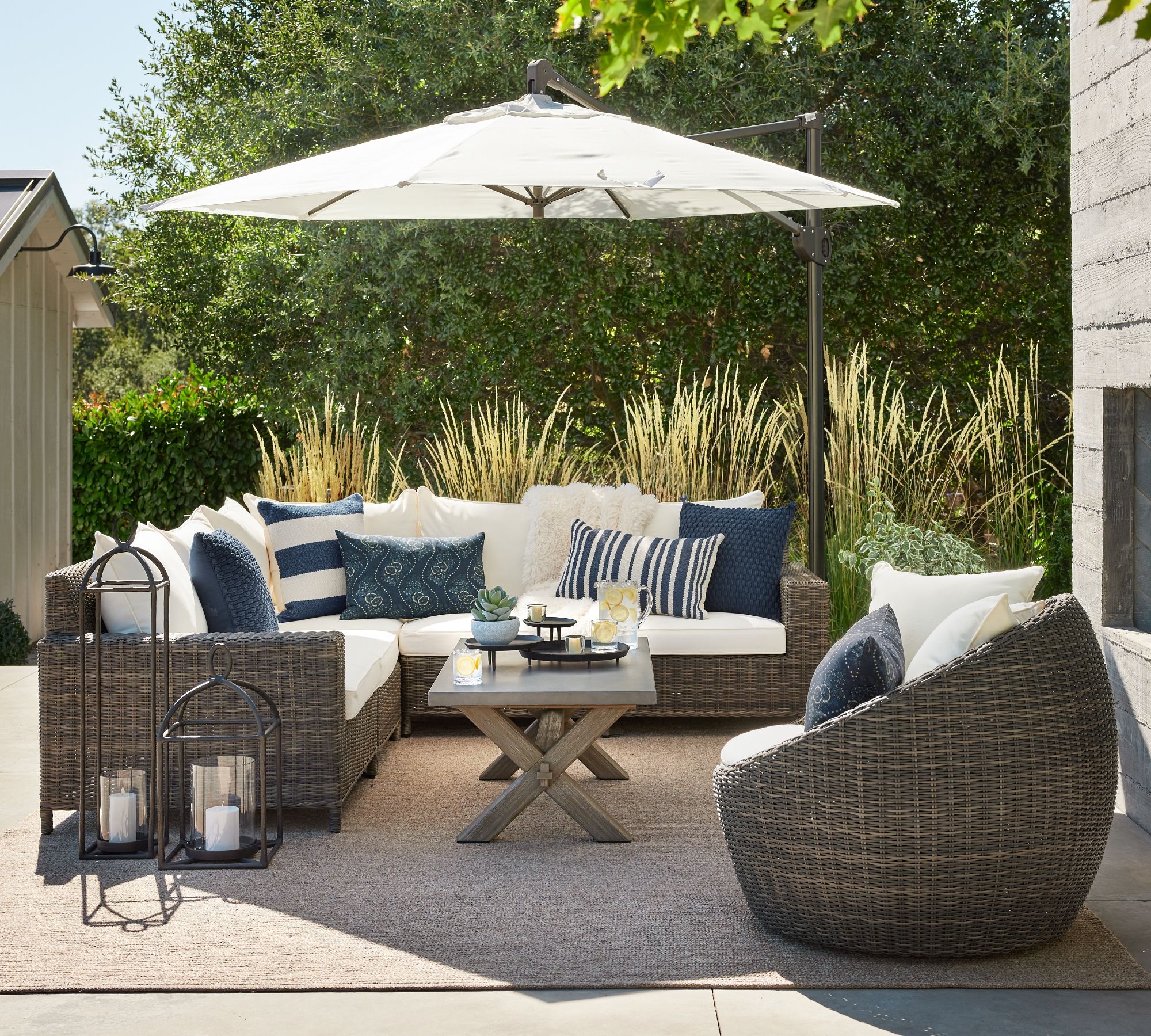 16.5"L x 6"W x 90"H Umbrella Package Luxury Aluminum Patio Umbrella and More Options