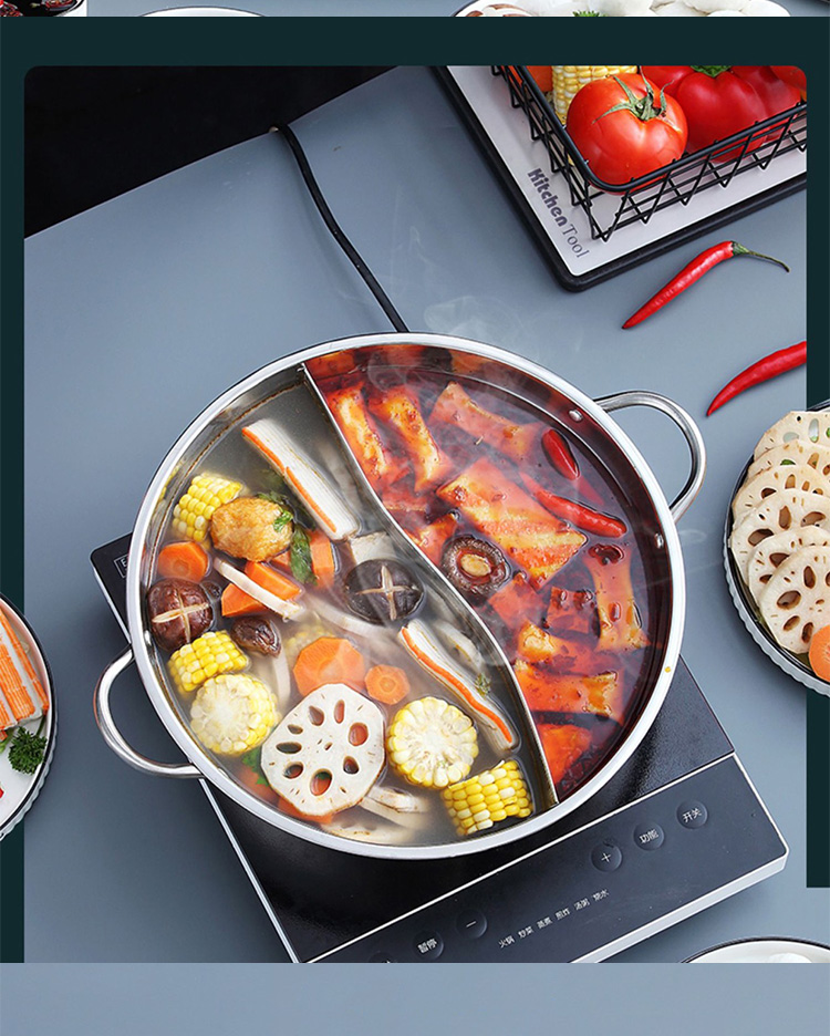 Good Quality Hot Pot Pot Multi-user Hotpot 201 Stainless Steel Shabu Shabu Pots For Cooking