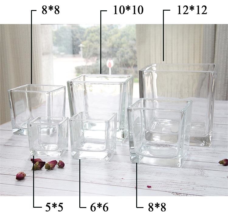 Custom Colored Frosted Glass Candle Jars Vessels Square Shape 9oz