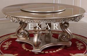 China Round Dining Table Prices, wood Top Dining Table LS-A302L-3 wholesale