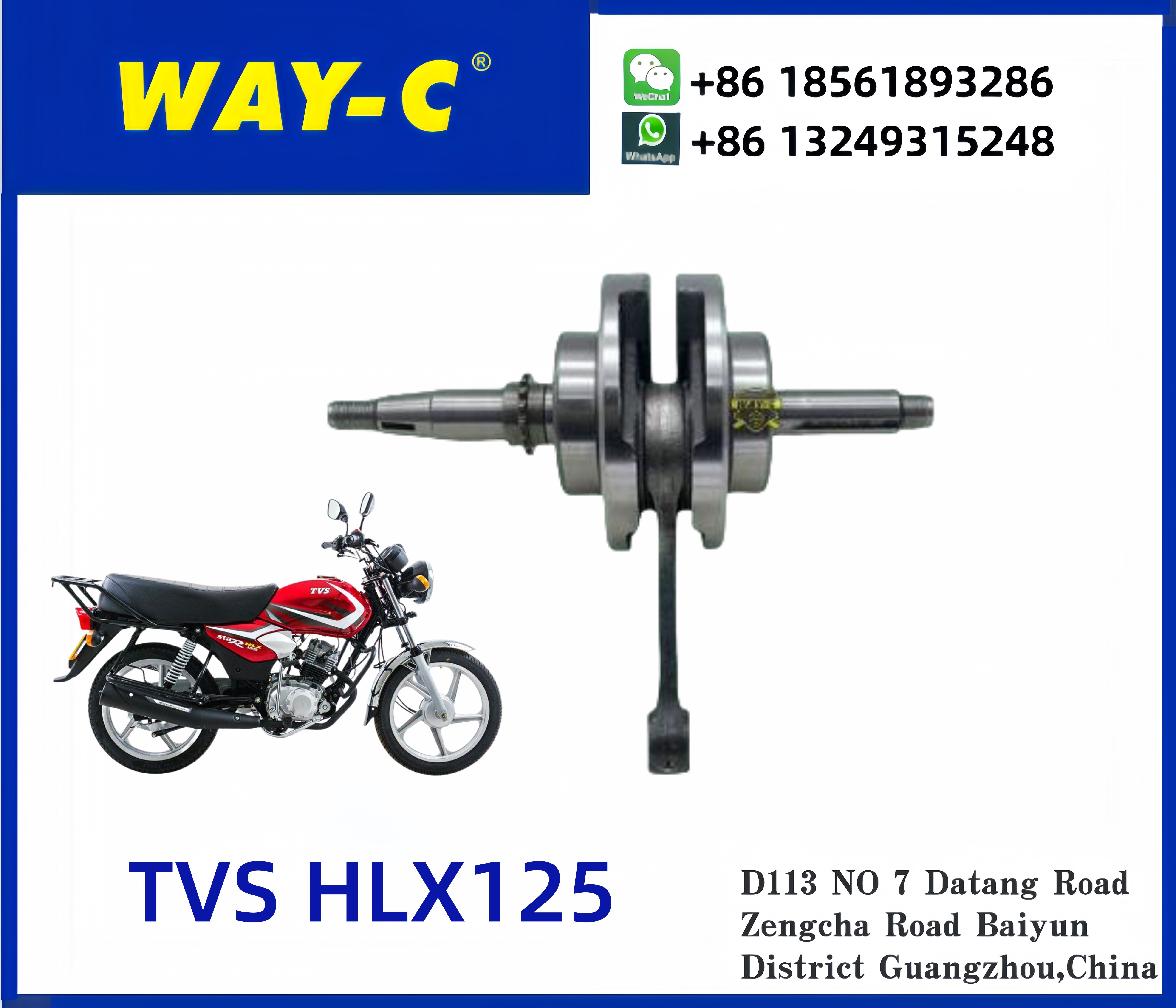 N8020190A Motorcycle Engine Crank Shaft Assy For TVS STAR HLX125