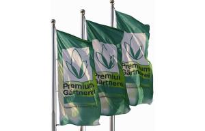 China Business Custom Outdoor Advertising Flags 110 Gram Knitted Polyester wholesale