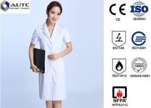China White Disposable Medical Workwear 30g-60g Weight Excellent Clipping Well Fit wholesale