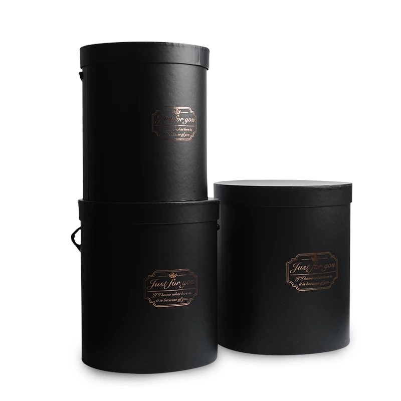 Luxury design cardboard round box preserved flower boxes with logo printing
