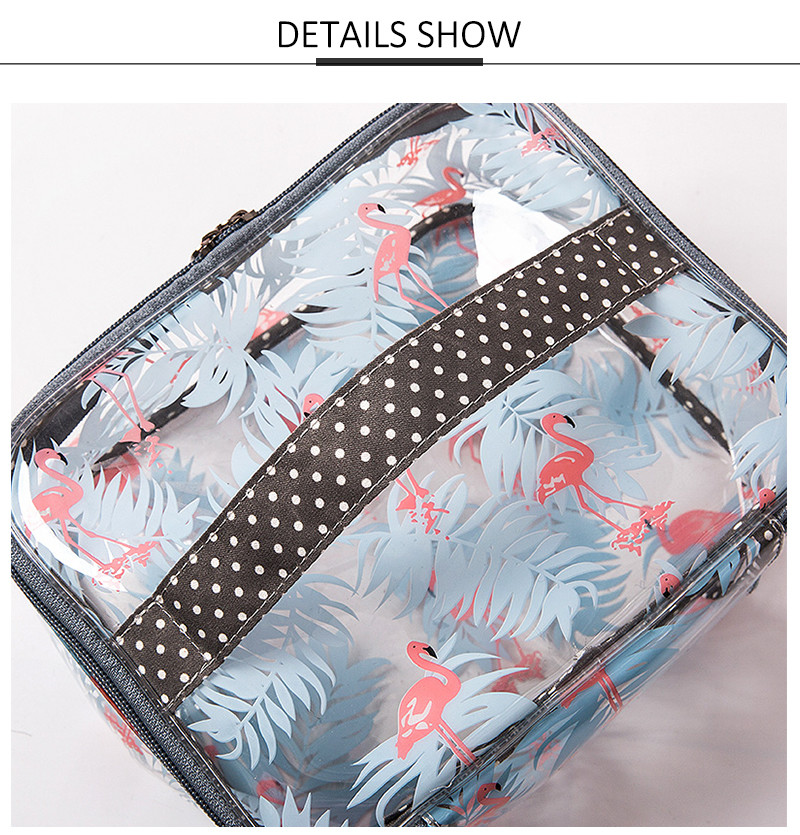 Custom Logo Clear Travel Portable Make Up PVC Cosmetic Bag