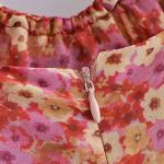 French Sweat Floral Lace Up Suspender Dress Slimming Sexy Backless Short Skirt