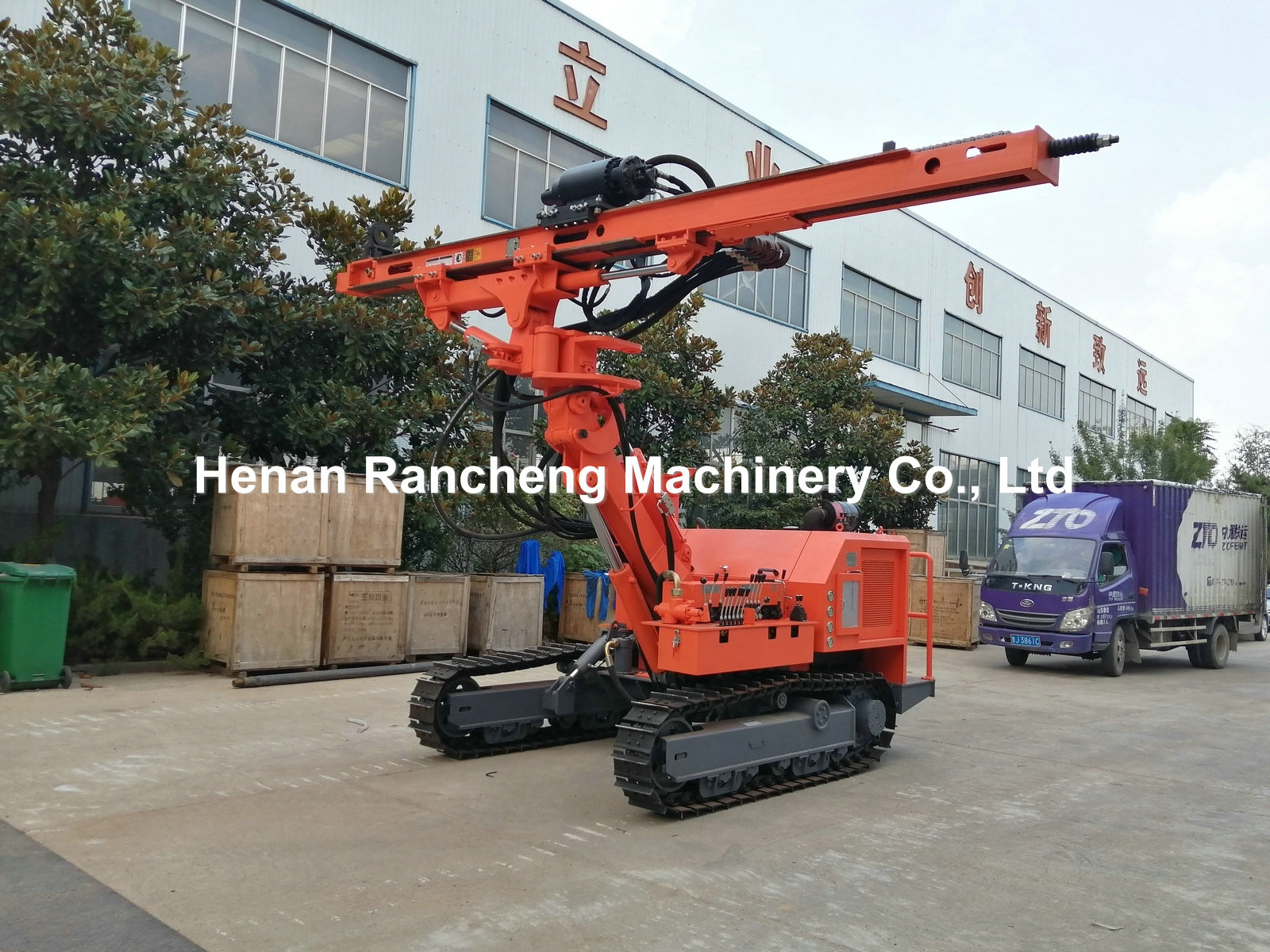 80m Drilling Depth DTH Drilling Rig 102HP Diesel Engine Blast Hole Drill Rigs