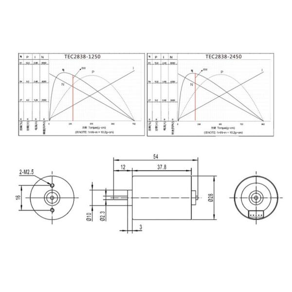 28mm Mirco Permanent Magnet Brushless DC Motors 6000rpm BLDC 2838