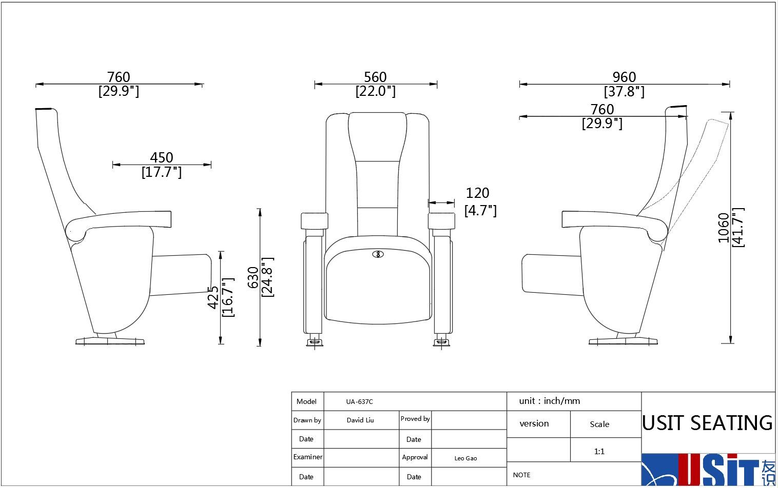 100% Polyester Commercial Theater Seating Steel Leg Auditorium Chair