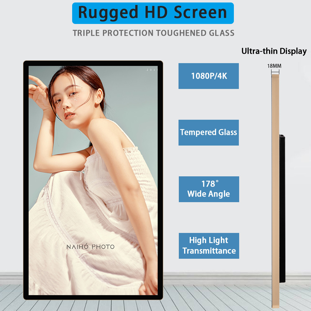 18.5 Inch HD Wall Mount Advertising Display Screen With Wi-Fi And CMS