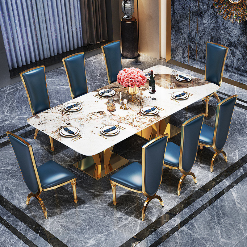 Height 78cm Large Rectangular Marble Dining Square Table Marble Top