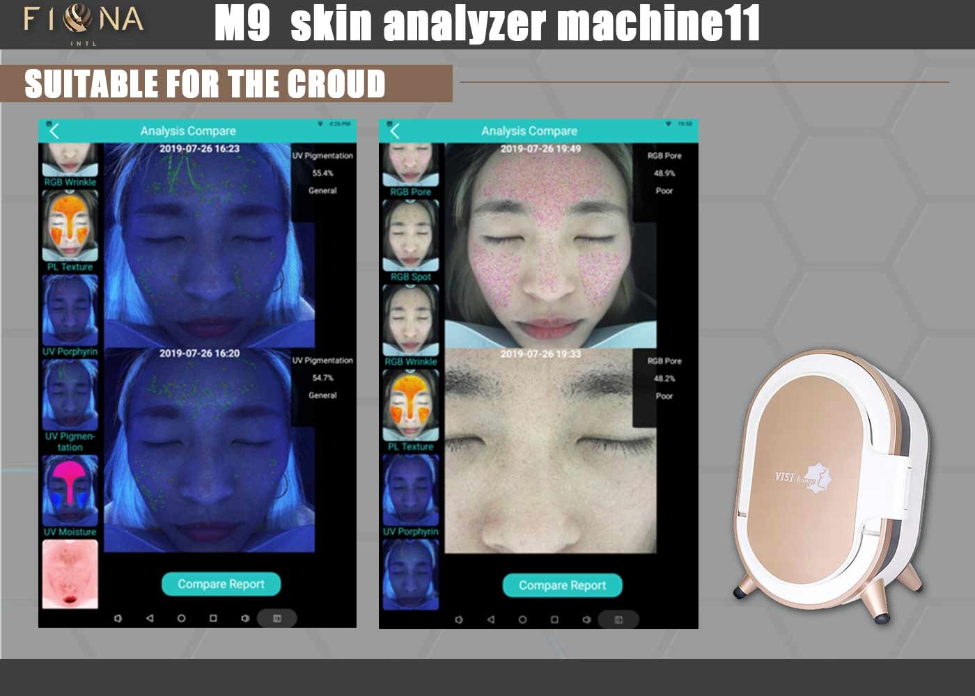 Hd Intelligent Ai Rgb Facial Skin Analyzer With Clinic Magic Mirror Face Scanner