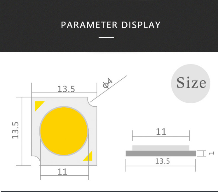Bridgelux 5W COB LED Chip 300mA 13.5*13.5/11 For Ceiling Lamp
