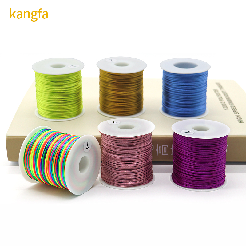 DIY Bracelet Making Findings Korean Waxed Cotton Cord with Silk Thread and Jade Beads