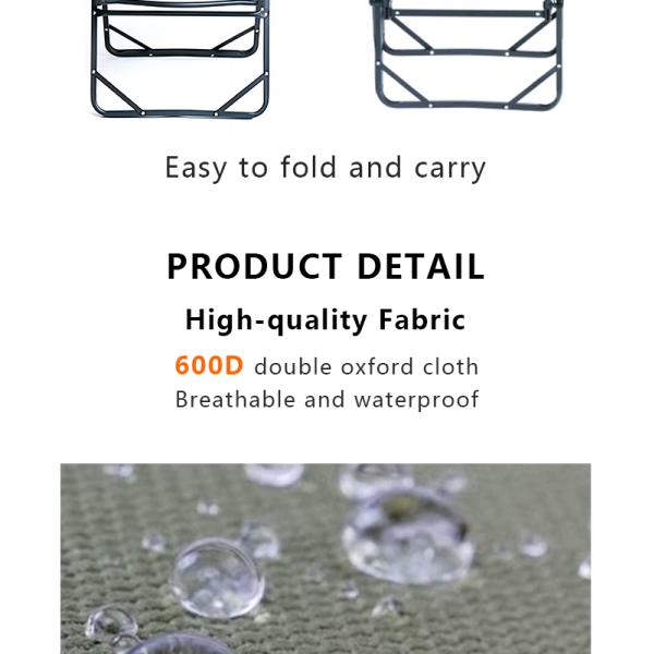 Close-up of chair fabric and frame construction