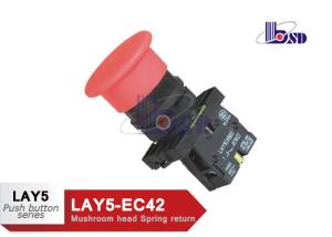 China Professional Red Mushroom Head Push Button Switch LAY5（XB2）-EC42 on sale