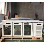Three Glass Door Stainless Steel Undercounter Refrigerator Fan Cooling With LED
