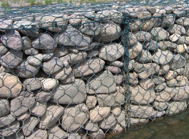 Green Hexagonal Gabion Box 2m-6m PVC Coated Gabion Wire Mesh