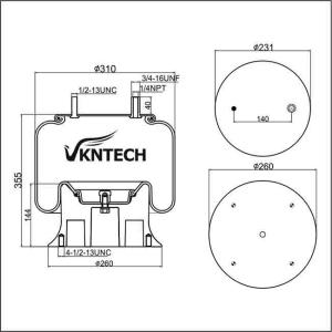 China W01-358-9083 Natural Rubber Air Bag Suspension Spring/ 1R12-066 Air Ride Suspension System Spare Parts Alloy Piston wholesale