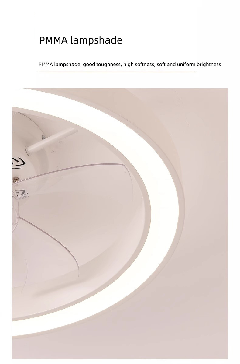 Modern Silent Fan Bedroom Fan Light Full Spectrum Eye Protection Invisible Living Room Study Room Dining Room Fan Light