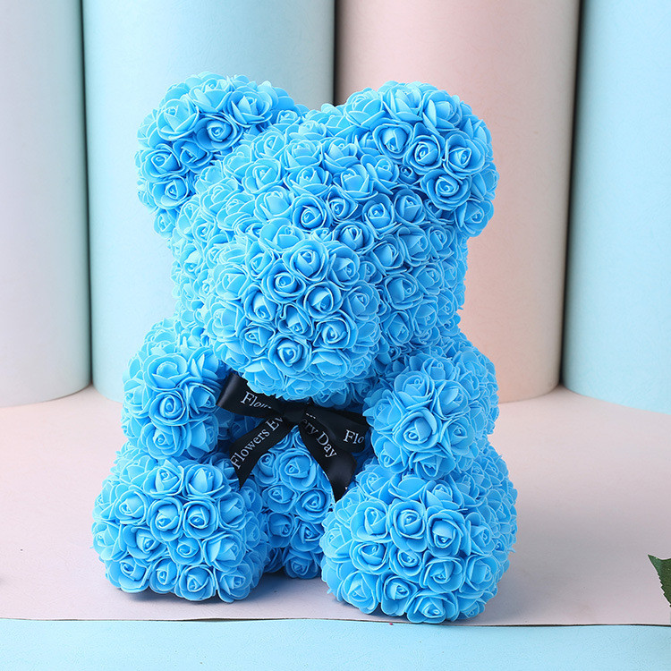 Lovely Gift 30 Colors Artificial Rose Foam Rose Bear On Sale For Christmas