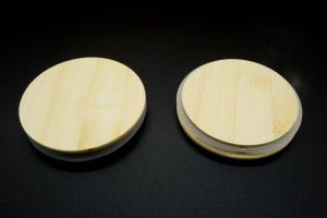 China Candy Bamboo Glass Jars 1500ml Transparent Glass Canister With Bamboo Lid wholesale