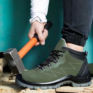 China OEM Security Work Boots Genuine Leather Safety Boots Anti-static Steel Plate Midsole Work Shoes PU Sole Safety Shoes on sale
