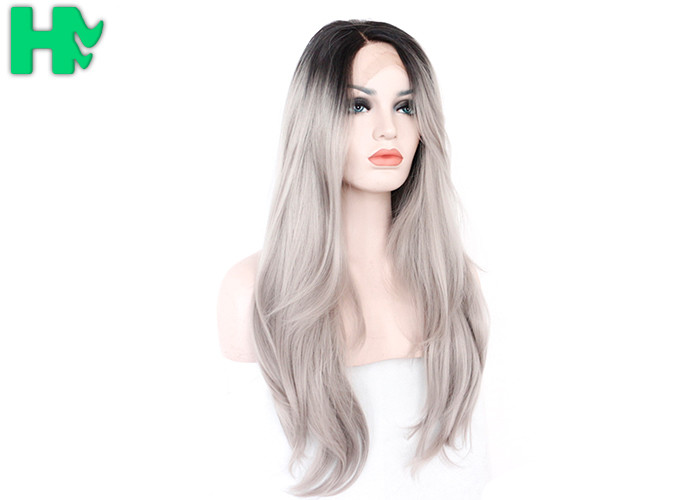 Crazy Party Synthetic Cosplay Wigs Non - Remy Hair Black Gray Or Custom Color