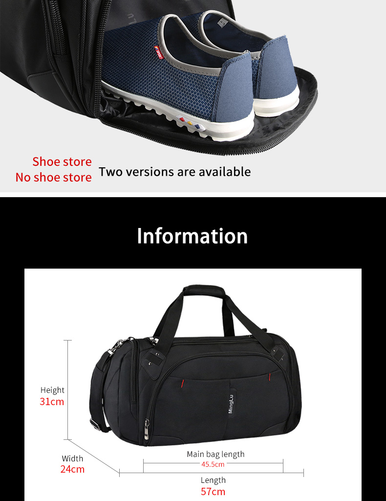 Multipurpose Large Capacity Travel Duffle Bag Rainproof For Men