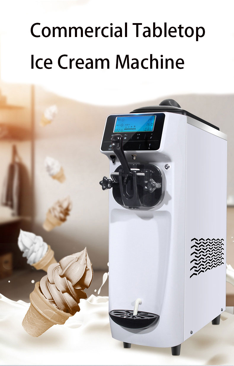 Commercial Table Top Soft Serve and Frozen Yogurt Ice Cream Machine with 220V Voltage