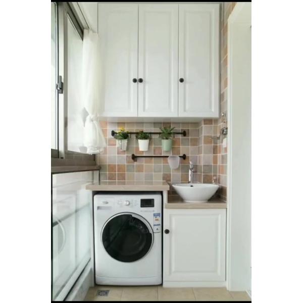 HPDL 18mm Modern Farmhouse Kitchen Brown Cabinets High Gloss Laminate Finish