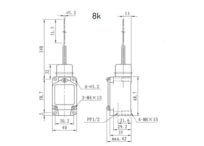 High Temperature Industrial Limit Switches Thermoplastic Roller Lever Mental Cast