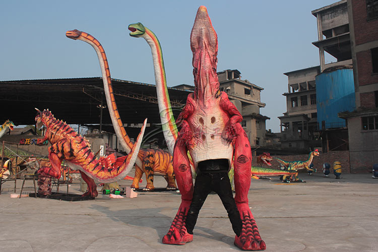 Long 4m Handmade Animatronic Dinosaur Costume Display Business Square