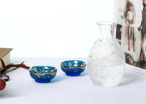 China Mouth Blown Lead Free Crystal Glass Sake Bottle Set 200ml wholesale