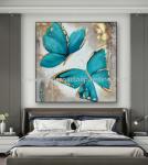 Butterfly Art Oil Paintings Colorful Animal Canvas Modern Style 80 X 80 Cm