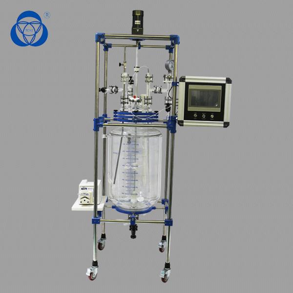 100 Liter Lab Glass Reactor , Stainless Steel Glass Reactor Vessel High