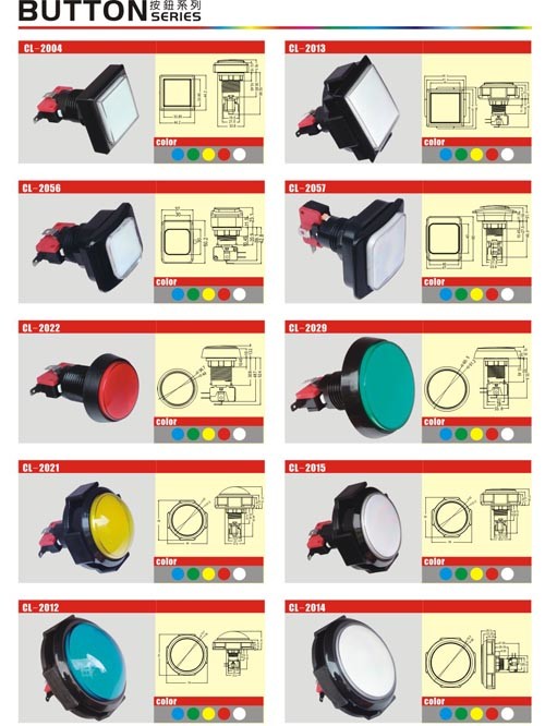 Start Push Button Arcade Game Machine Parts With Micro Switch 60mm X 60mm Size