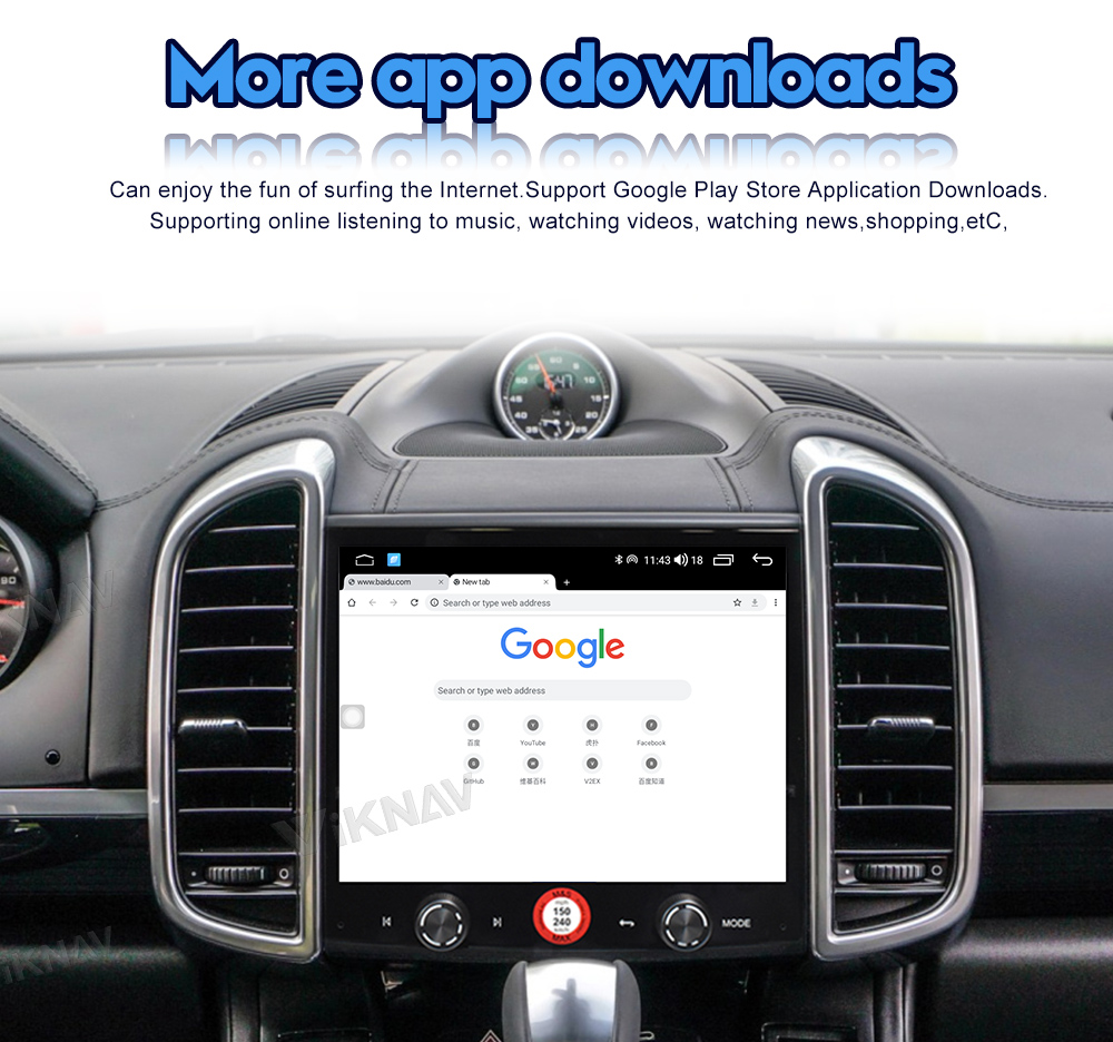 Viknav Car Radio For Porsche Cayenne (2010-2017) 8.4 inch Android Auto Stereo Multimedia Player GPS Navigation Wireless