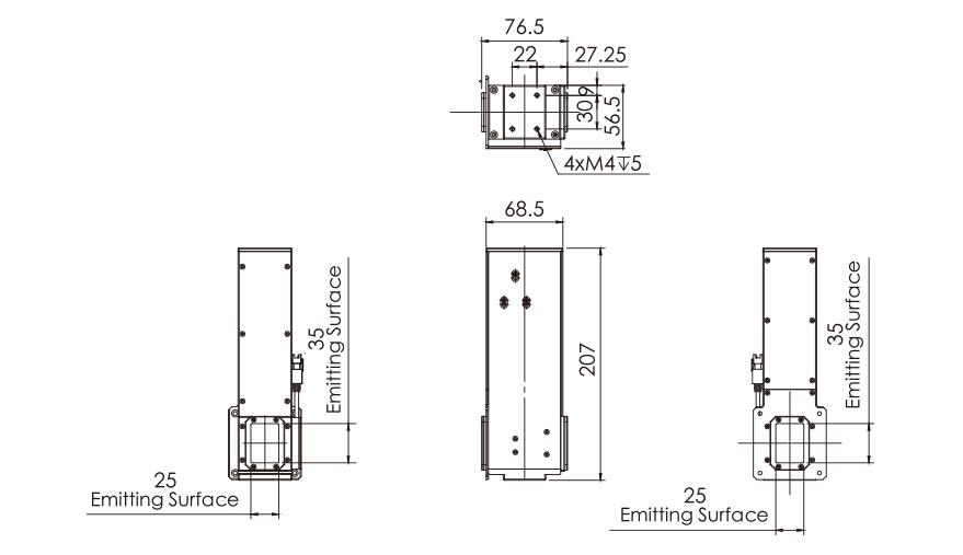 Integrated Design 207mm Length Machine Vision LED Lighting Optical Module RGBW