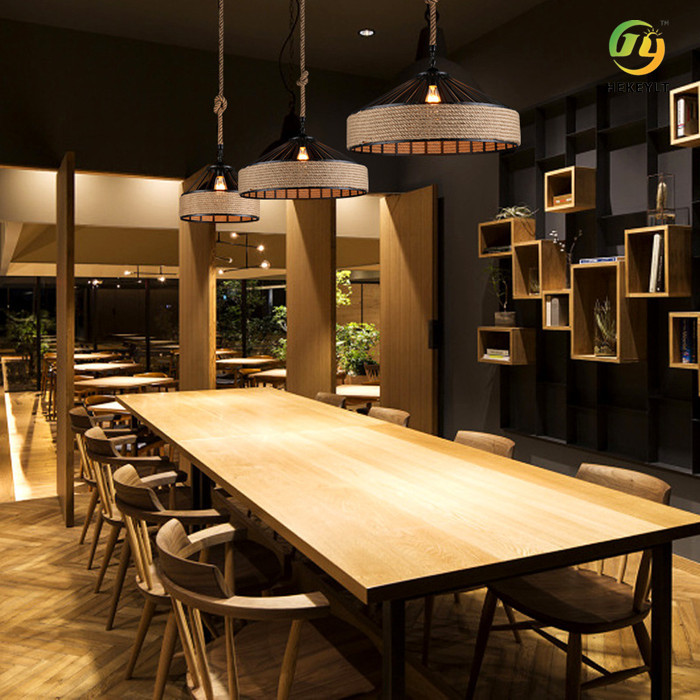 Hemp Rope Nordic Pendant Light For Clothing Store Restaurant Yurt