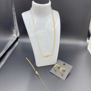 China High Polish Newest Gold Color Stainless Steel Earring ,Necklace , Bracelet Sets For Lady wholesale