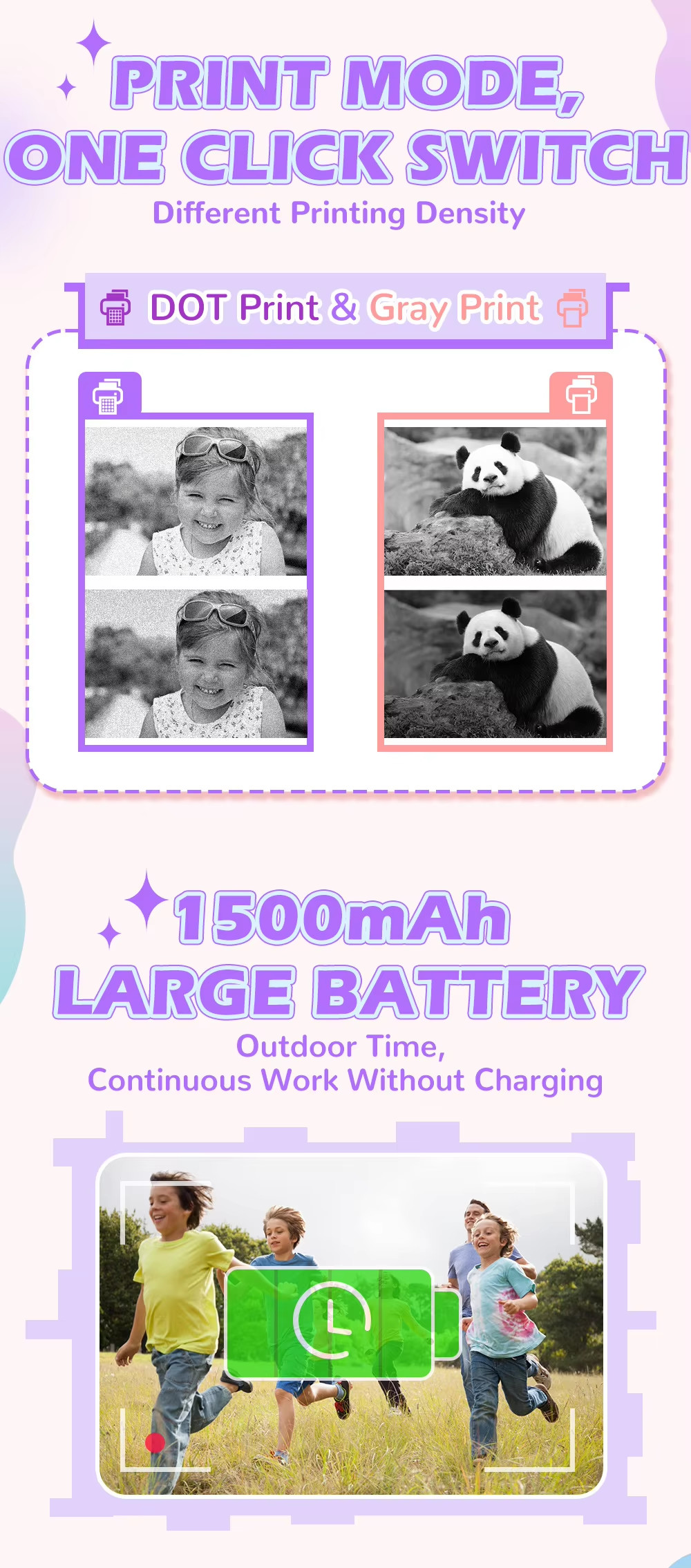 Kids' DIY HD Digital Camera 1080P 48MP Instant Thermal Print Photo Label