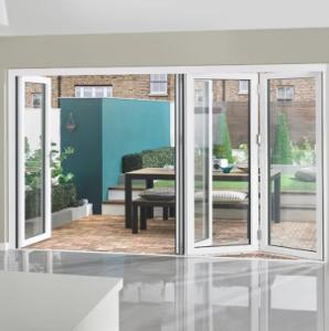 China Slim Frame Aluminum Folding Door Modern Style Aluminum Accordion Door wholesale