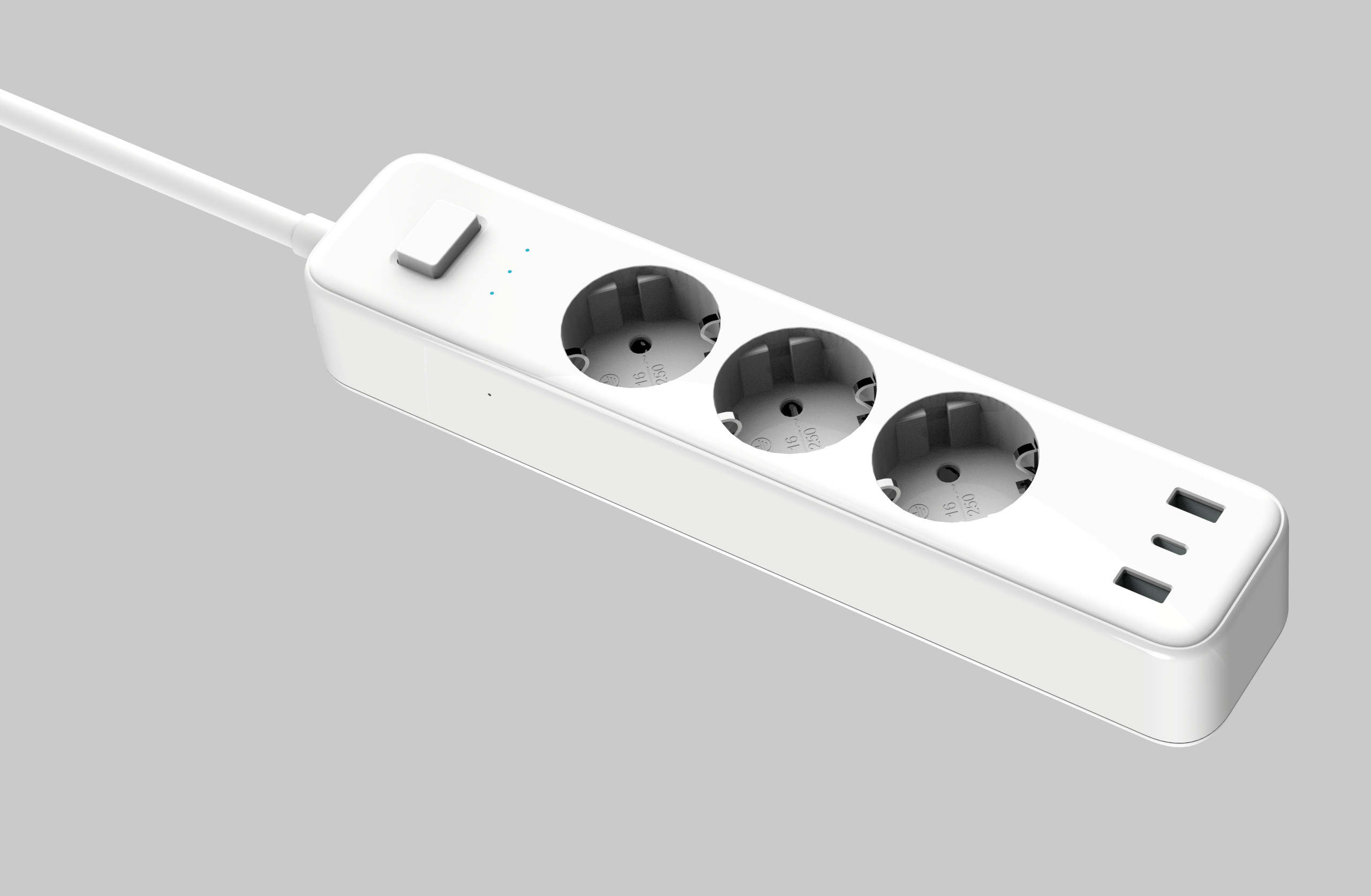 32W Smart Power Strip with CE Certifications and Multiple Outlets
