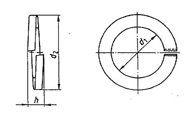 Galvanized Din 127 Spring Lock Washers ∅3 Type B Hardware Fasteners For Building