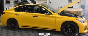 China Yellow Metallic Matte Car Vinyl Wrap Self Adhesive 140gsm Thick wholesale
