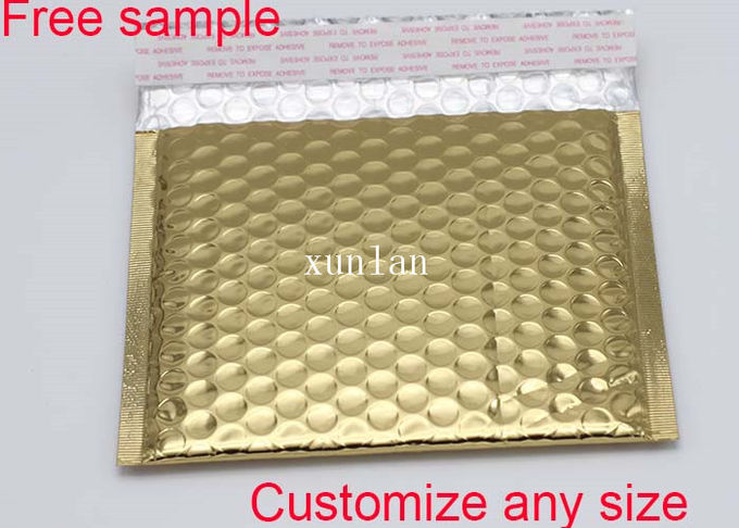 Gold Gloss Surface Metallic Bubble Mailers 6*10 Padded 2 Sealing Sides Anti Tremble