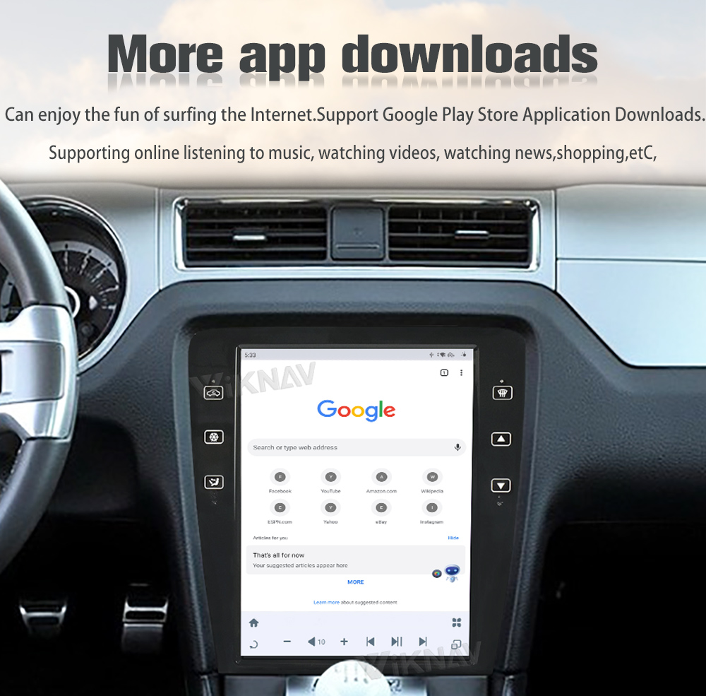 Android 13 Car Radio GPS Navigation For Ford Mustang Multimedia Player 09-13