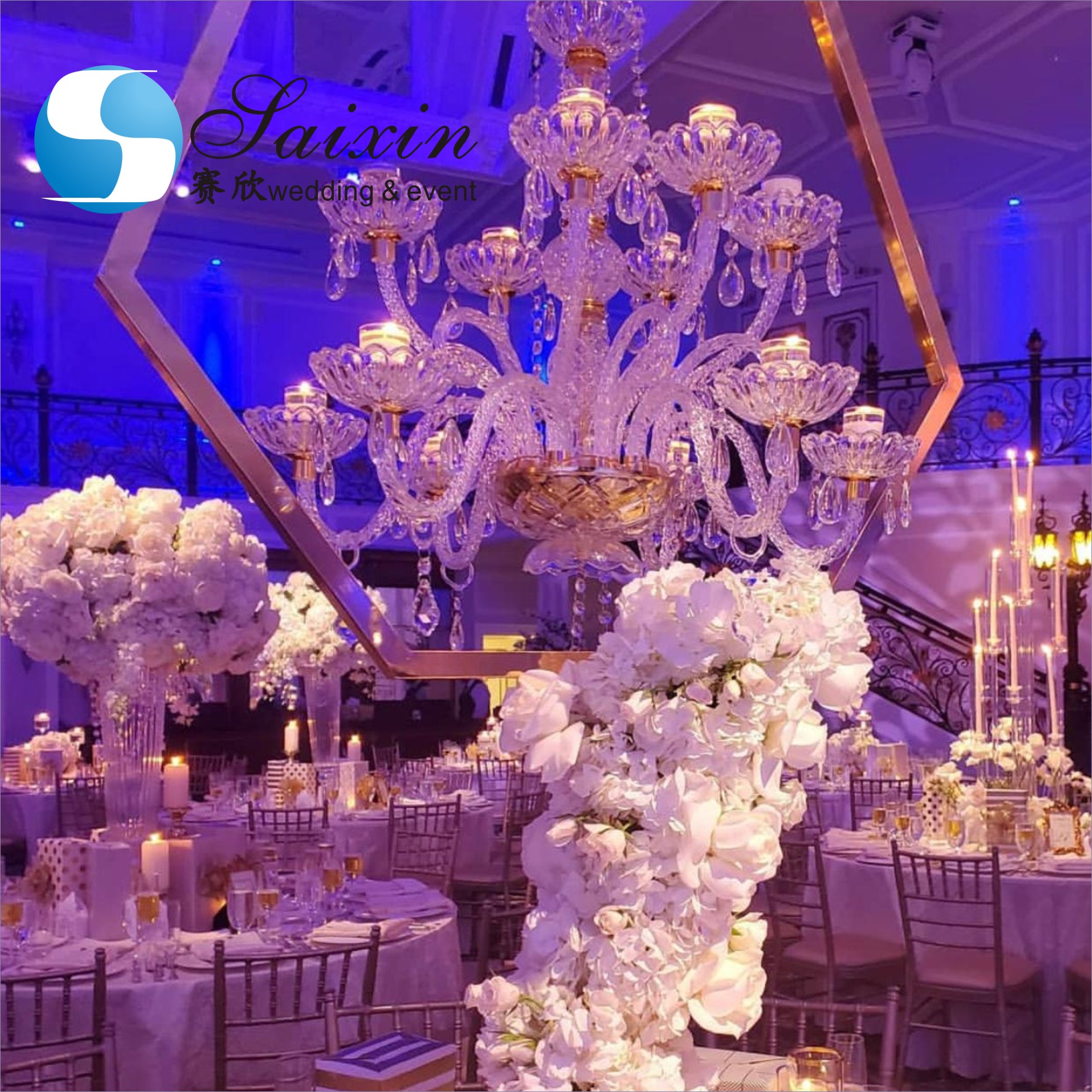 ZT-322 Modern design high quality 27 arms metal tall candelabras for wedding centerpieces